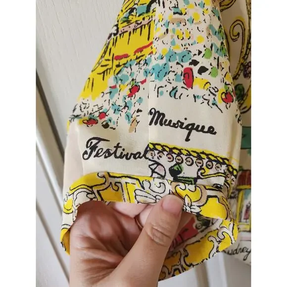 Collette Dinnigan for Anthropologie 100% Silk Dress Kaftan Printemps Size 10 - Picture 5 of 11